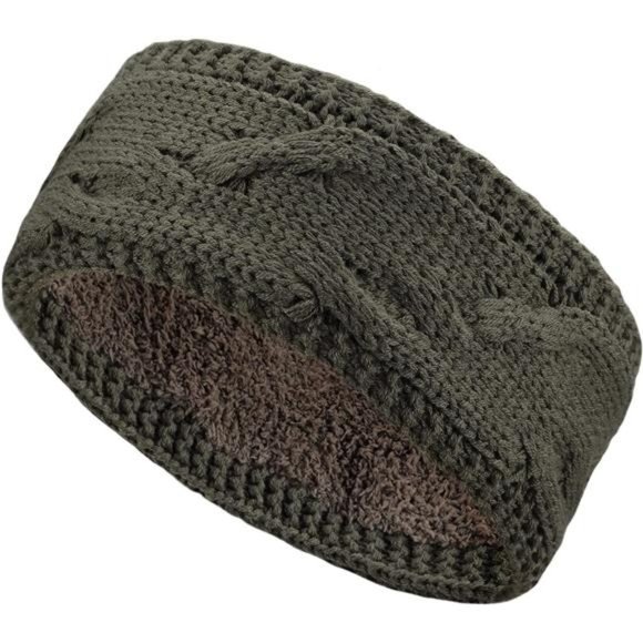 Womens Chic Cold Weather Enhanced Warm Fleece Lined Crochet Knit Stretchy main image 3
